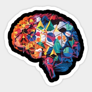 Geometric Brain Art for mathematician geometrician Sticker